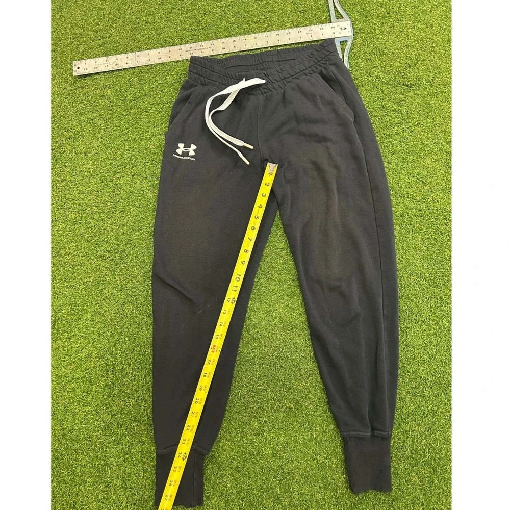 Under Armour Mens Rival Fleece Joggers Black Loose Fit Sweatpants Small